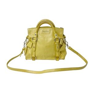Miu Miu Miu Handbag Shoulder Bag Side Ribbon Yellow